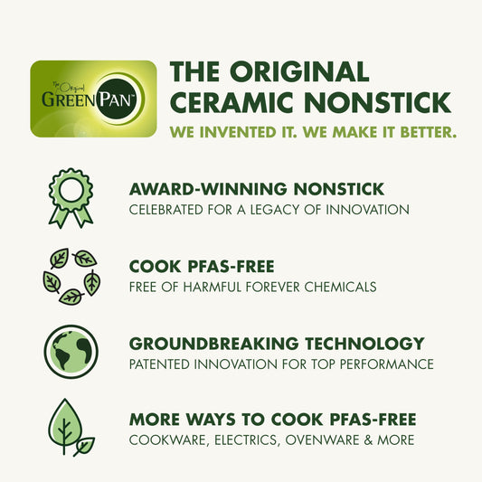 GreenPan Premiere Ovenware Healthy Ceramic Nonstick 4 Piece Bakeware Set, PFAS-Free, Rectangular, Square, Quarter, Half Sheet Baking Pans, Warp-Free, Oven & Broiler Safe 600F, Dishwasher Safe, Taupe