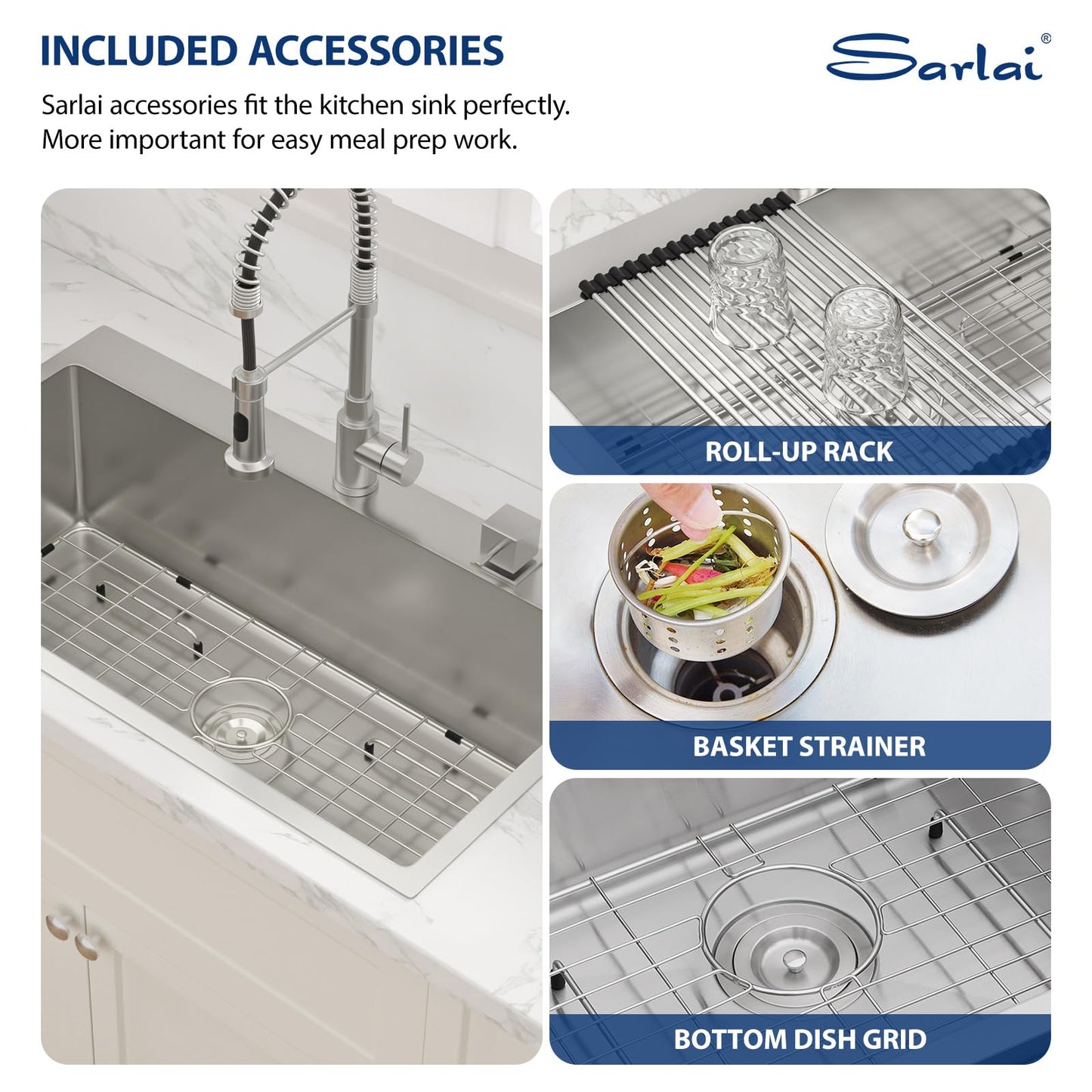 Sarlai 33 Inch Drop In Kitchen Sink - 33x19 Inch Kitchen Sink Drop In Stainless Steel Topmount Sink 16 Gauge Single Bowl Deep Top Mount Kitchen Sinks Basin