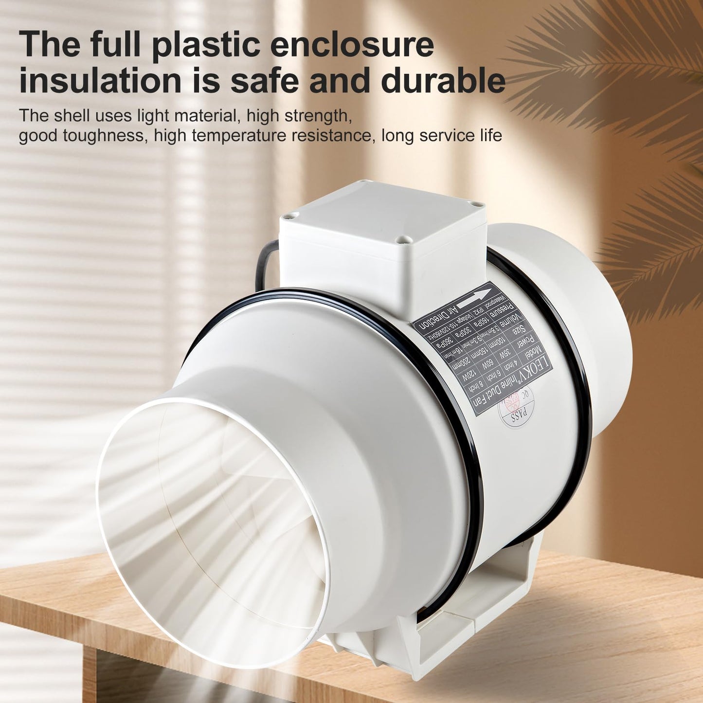 6Inch Exhaust fan Pipeline booster fan Inline duct fan 420 CFM Efficiency Air Fan for Duct Vent Bathroom, Kitchen, Grow Tent,Hydroponics,The wind is very strong.All-copper wire motors are more durable