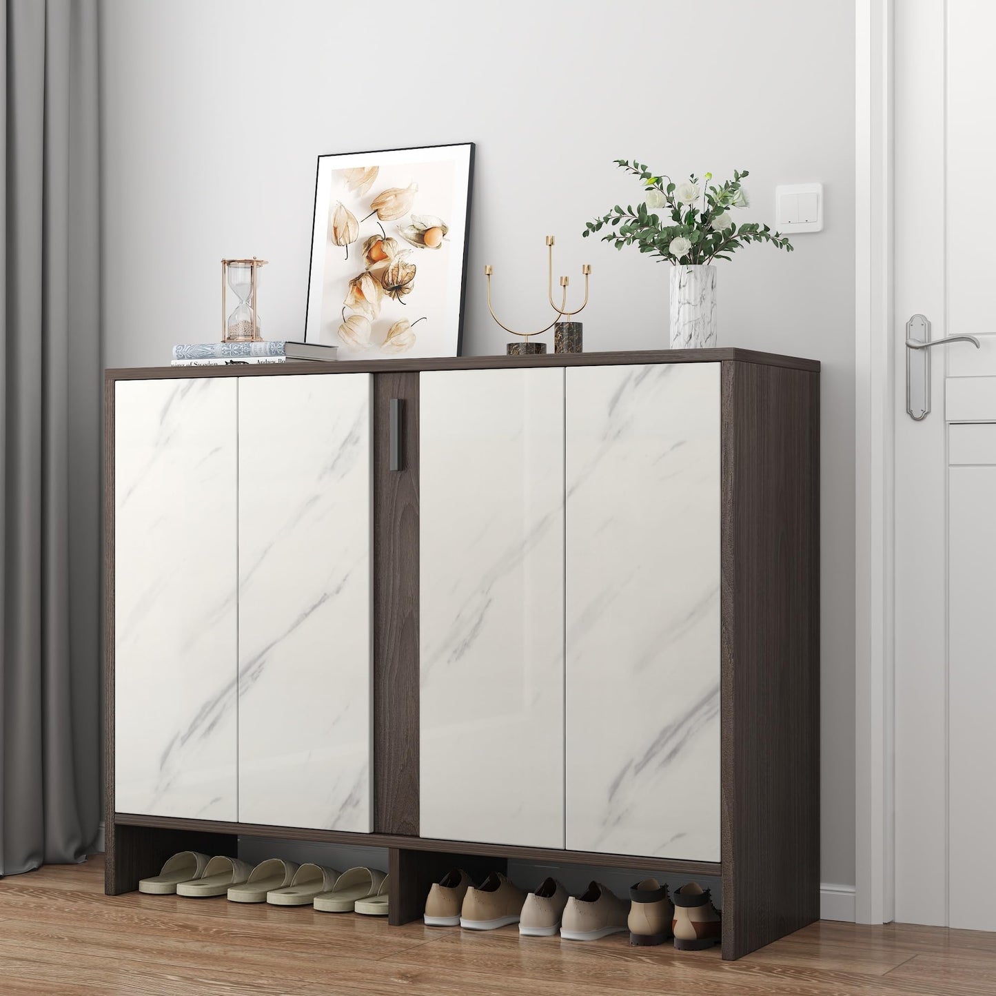 JSEVEM 48"×79" Extra Wide Thick White and Grey Marble Wallpaper Peel Stick (Sample) Waterproof White Gray Marble Contact Paper Vinyl Glossy Adhesive Granite Tile Sticker for Kitchen Table Countertops