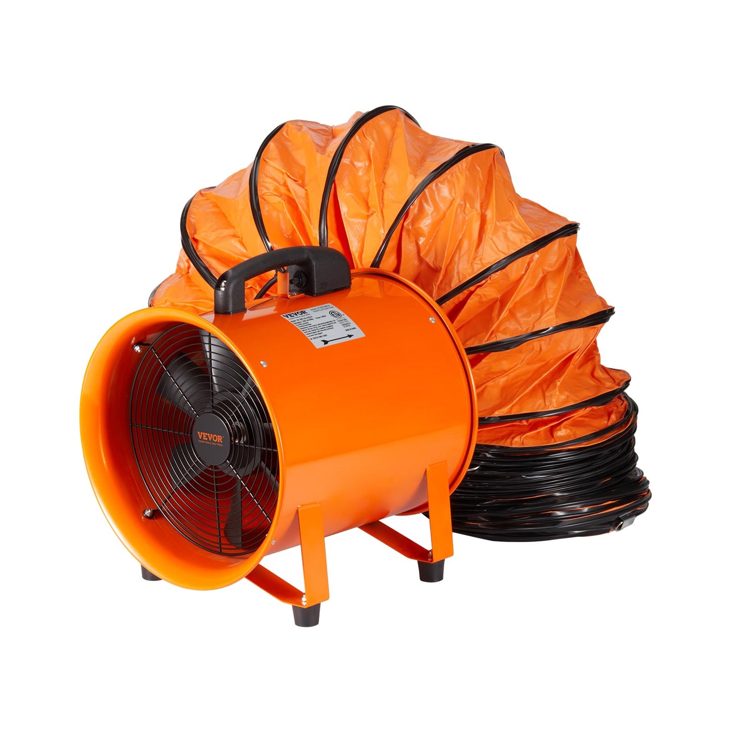VEVOR Air Mover Blower Fan 8 Inch, 1070CFM 195W with 33ft Flexible Duct, Industrial Portable Ventilator Blower/Exhaust