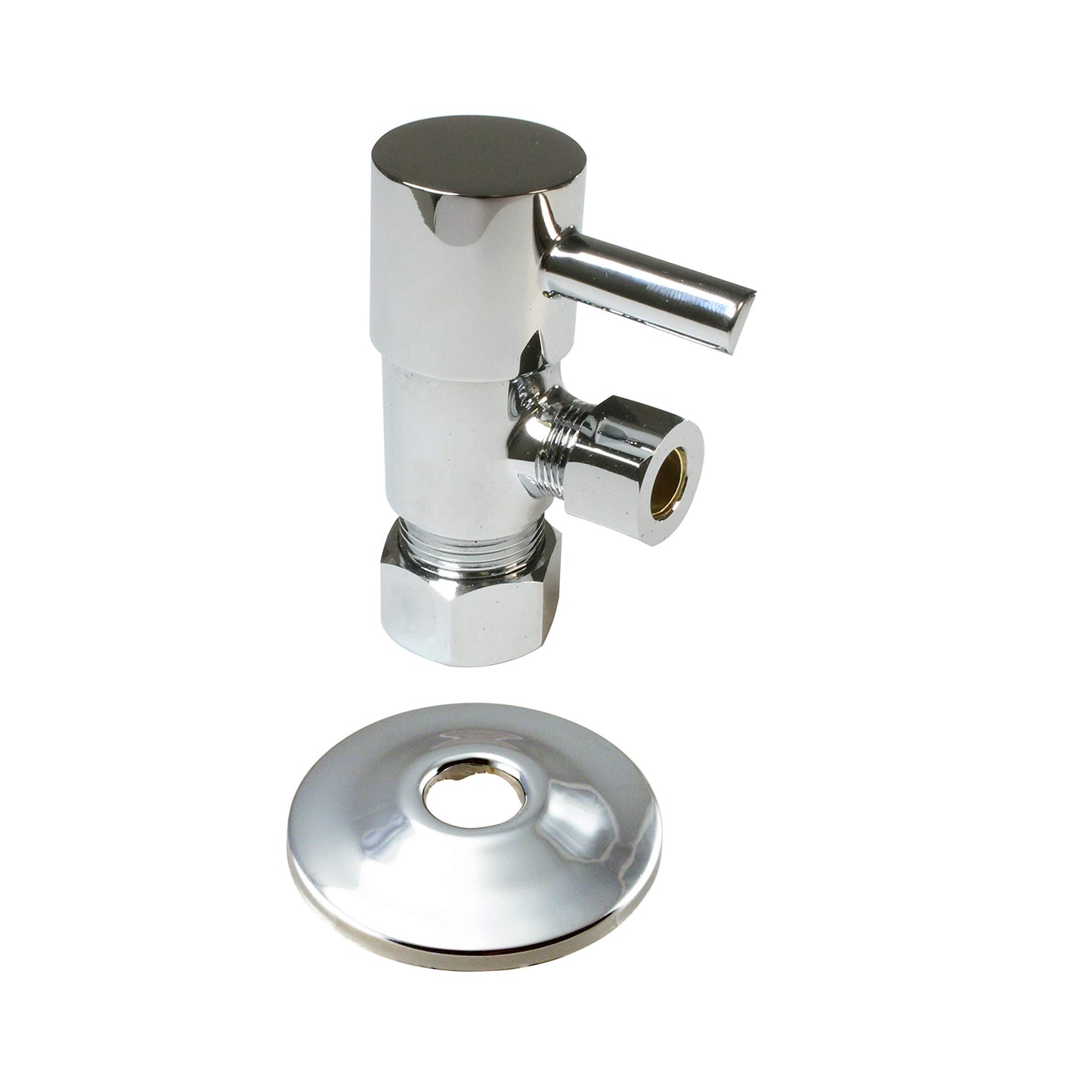 Westbrass D1838QRL-05 Freestanding Pedestal Sink Faucet Supply Line Risers with P-Trap, Flanges and 1/4-Turn Lever Handles, Polished Nickel