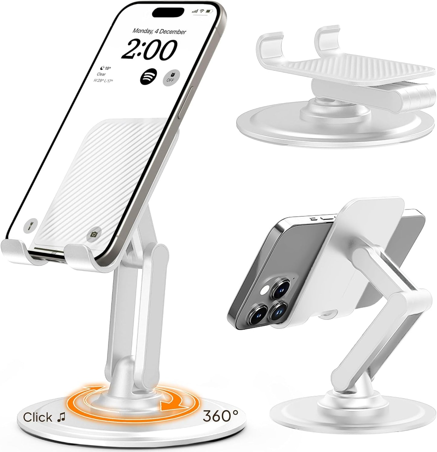 COOPER 360 Pack], 2-Pack) Stand, [Gift Family Rotating Cell Phone Stand for Desk, Cell Phone Holder for Desk, iPhone