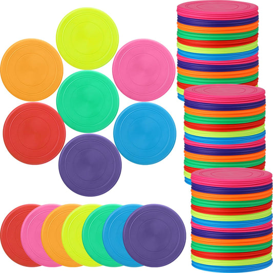 Vinsot 175 Pcs Flying Discs Bulk –7 Inch Flying Discs for Kids Dogs Outdoor Game Toy Kindergarten Teaching Soft Rubber Flyer Disc for Children Adults Sports Party Favors, 7 Colors