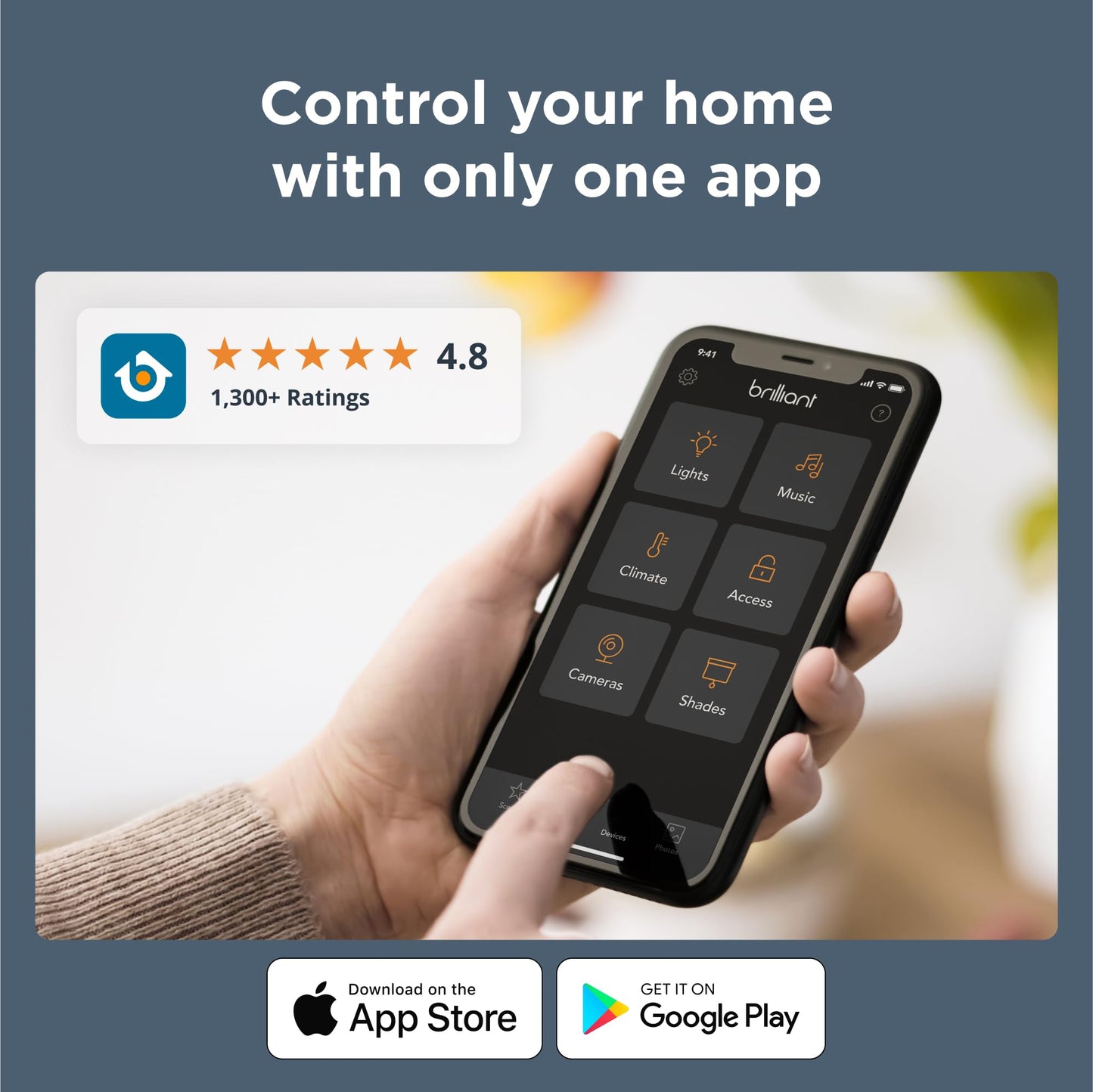 Brilliant Smart Home Control (2-Switch Panel) — Alexa Built-In & Compatible with Ring, Sonos, Hue, Google Nest, Wemo, SmartThings, Apple HomeKit — In-Wall Touchscreen Control for Lights, Music, & More