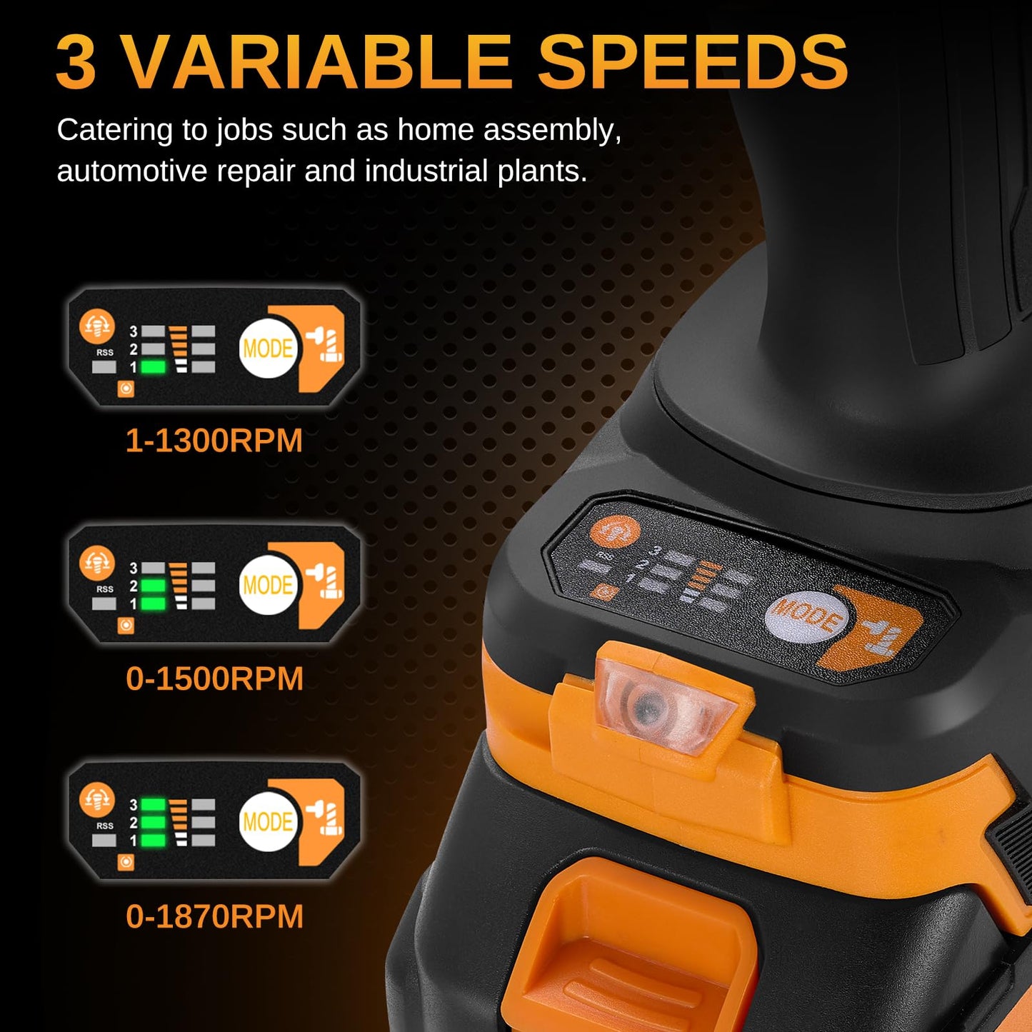 This Hill 3/4 inch Cordless Impact Wrench 1/2",1328Ft-lbs(1800Nm),21V Brushless lmpact Driver Set,2x 4.0Ah Battery,High Torque Power Impact Gun for Agricultural Machinery Truck