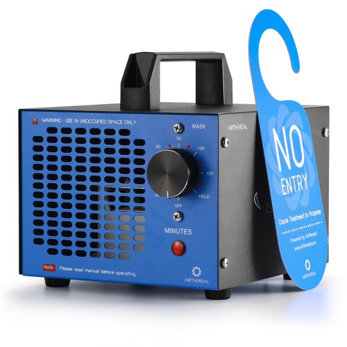 Airthereal MA5K Ozone Generator for Home, Ozone Air Ionizer Odor Eliminator with 120-Min Timer, Lightweight Design, Odor Removal for Car, Smoke, Pets, Basements, Covers Up to 2,000 Sq. Ft., Blue