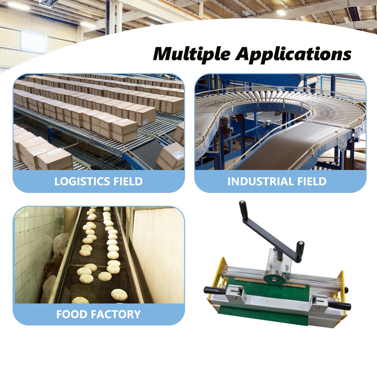 14'' Conveyor Belt Manual Roller Machine, Industrial Fastener Roller Lacer Installation Tool Splice Assembler with 2 Face Strips, for Flexco Wire Hook Steel Buckle Spike Lacing Fastener