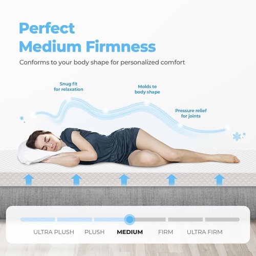 Neo Sleep Twin XL Cooling Memory Mattress - Pressure Relief & Cool Sleep | Medium Firm CertiPUR-US Certified Foam, 6 Inch