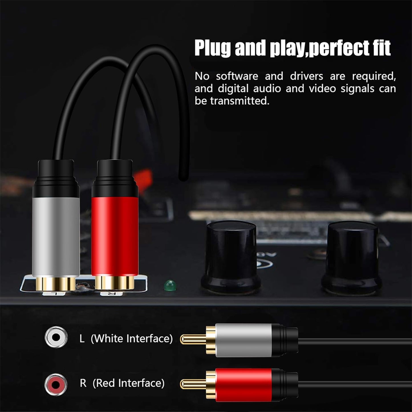 2RCA 2RCA 6Ft, 2 2 (6Ft/1.8M) Tan QY to Cable Gold-Plated RCA Male to RCA Male Stereo Audio Cable for Home Theater