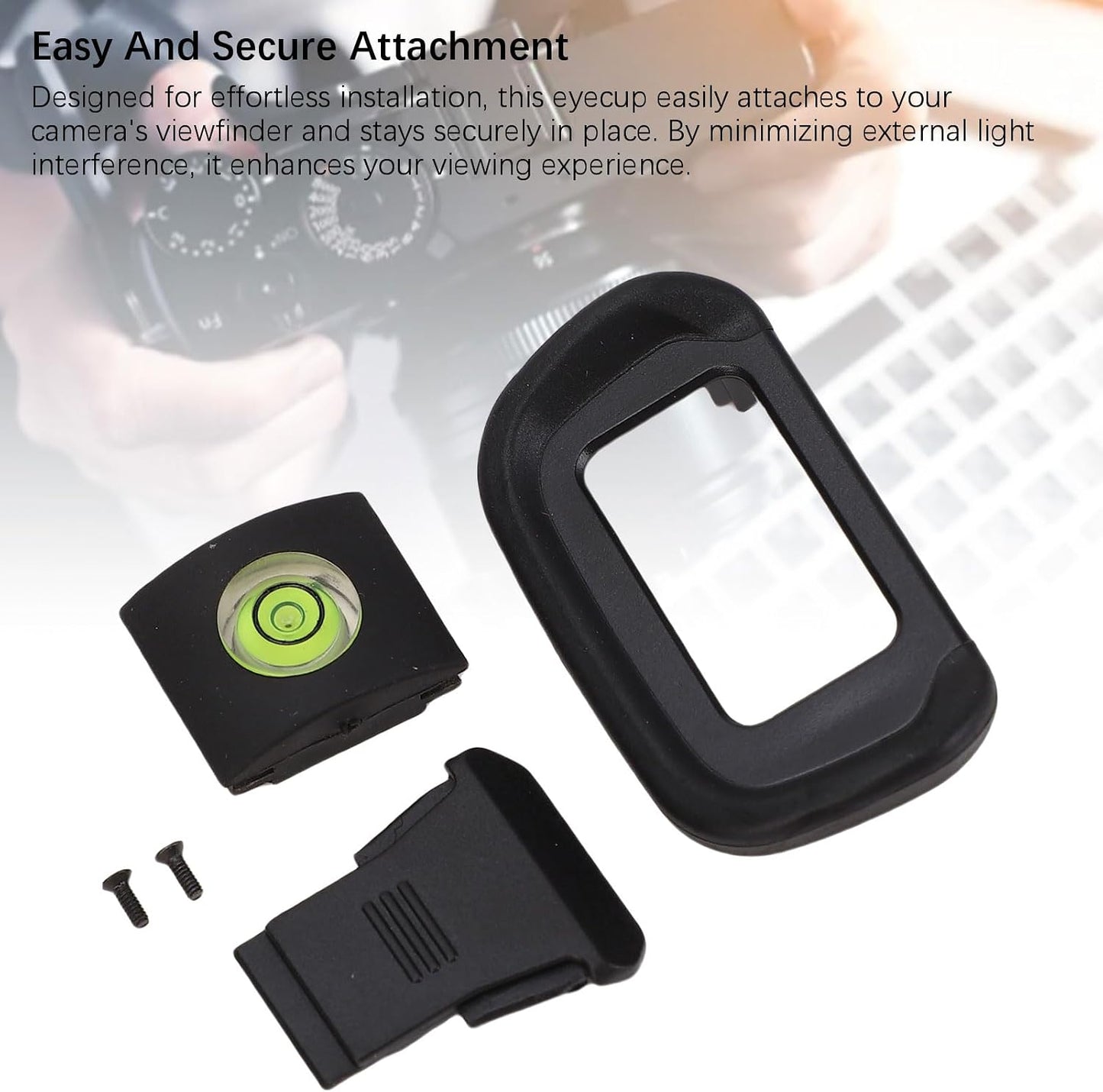 Set 3 in1, R10 XUMIUZIY Camera Eyeshade Viewfinder Eyecup Hot Shoe Cover Bubble Level Made from ABS Material Easy