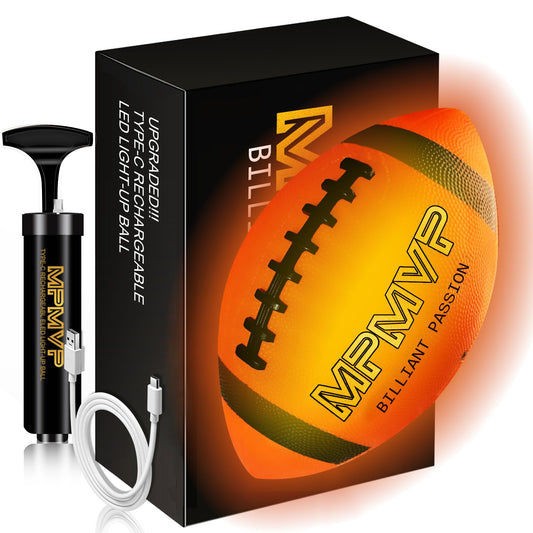 Cadyaw Glow in The Dark Football, Light Up LED Football Size 6, USB Rechargeable, Cool Outdoor Sports Boy Toys for Night Games, Birthday Gifts for Kids & Teens Age 6–12