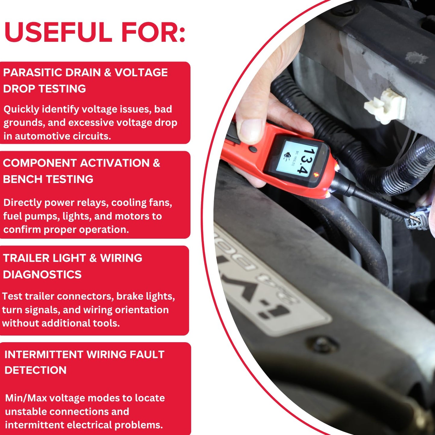 Power Probe PP3EZCARBAS Circuit Tester with Learning and Diagnostics Mode for Easy Automotive Electrical and Component Testing for 12 to 24 Volts Electrical Systems