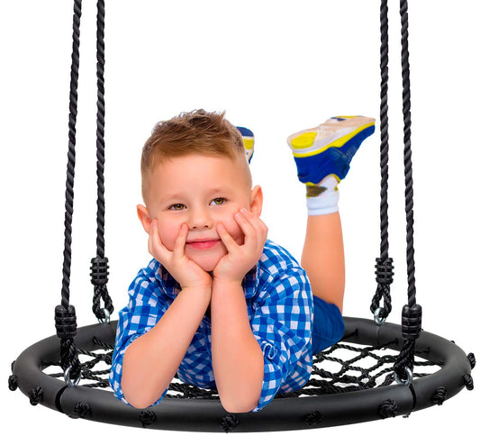 Sorbus Saucer Tree Swing- Kids Outdoor Disc Round Swing - 24" Heavy Duty 220lbs Seat- Easy Install Flying Saucer Web Circle - Perfect for Gift,Playground, Birthday, Xmas, IndoorOutdoor