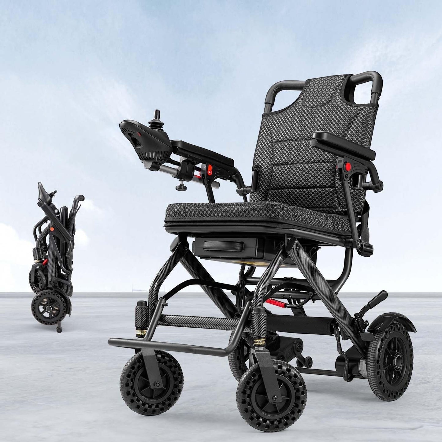 2026 Upgrade VERPAL 36lbs Lightweight Electric Wheelchair for Adults Seniors, Foldable Electric Wheelchair for Travel, Air Transport, 360W Power Wheelchair for All Terrain, Motorized Mobility Scooters