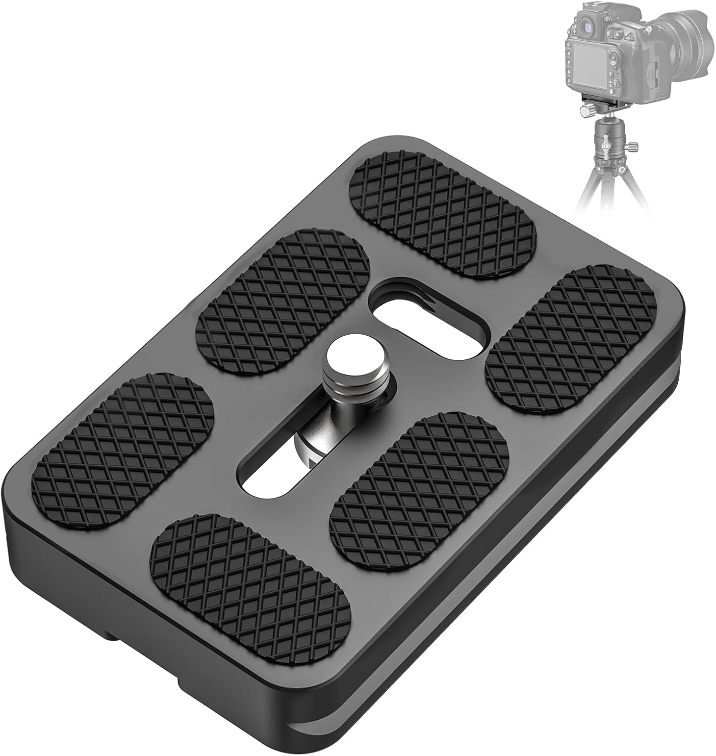 CAVIX 60mm (37g) 1/4Screw (PU-60) Aluminum Alloy Universal Arca-Swiss Quick Release Plate, Compact & Lightweight