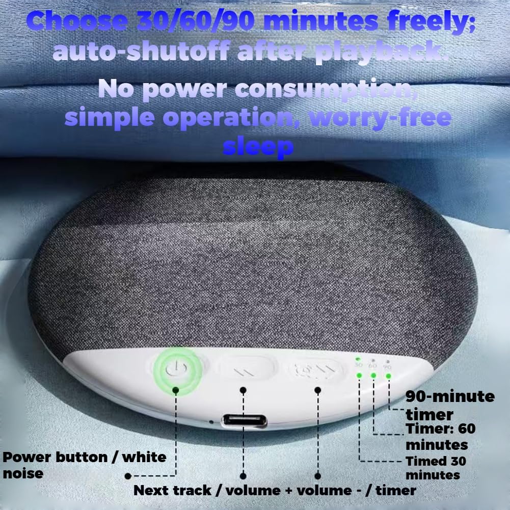2026 5.4 (Green*1) New Bluetooth Pillow Speaker for Sleeping, Under Pillow Speaker Bluetooth with White Noise, Ultra