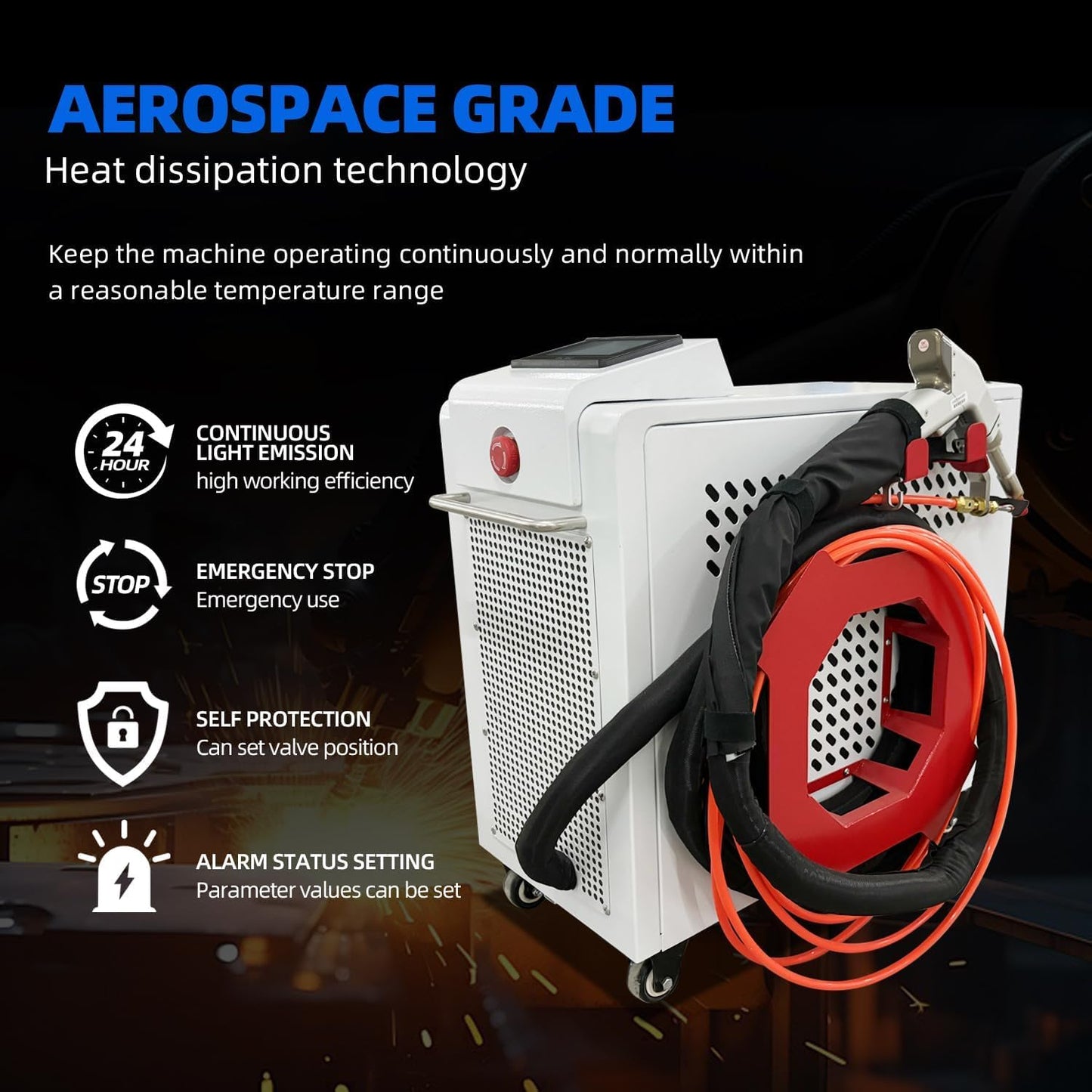 HEROLASER 1500W Air-Cooled Handheld Laser Welder, Portable 220V Laser Welding Machine with Auto Wire Feeder for Stainless Steel, Carbon Steel & Aluminum
