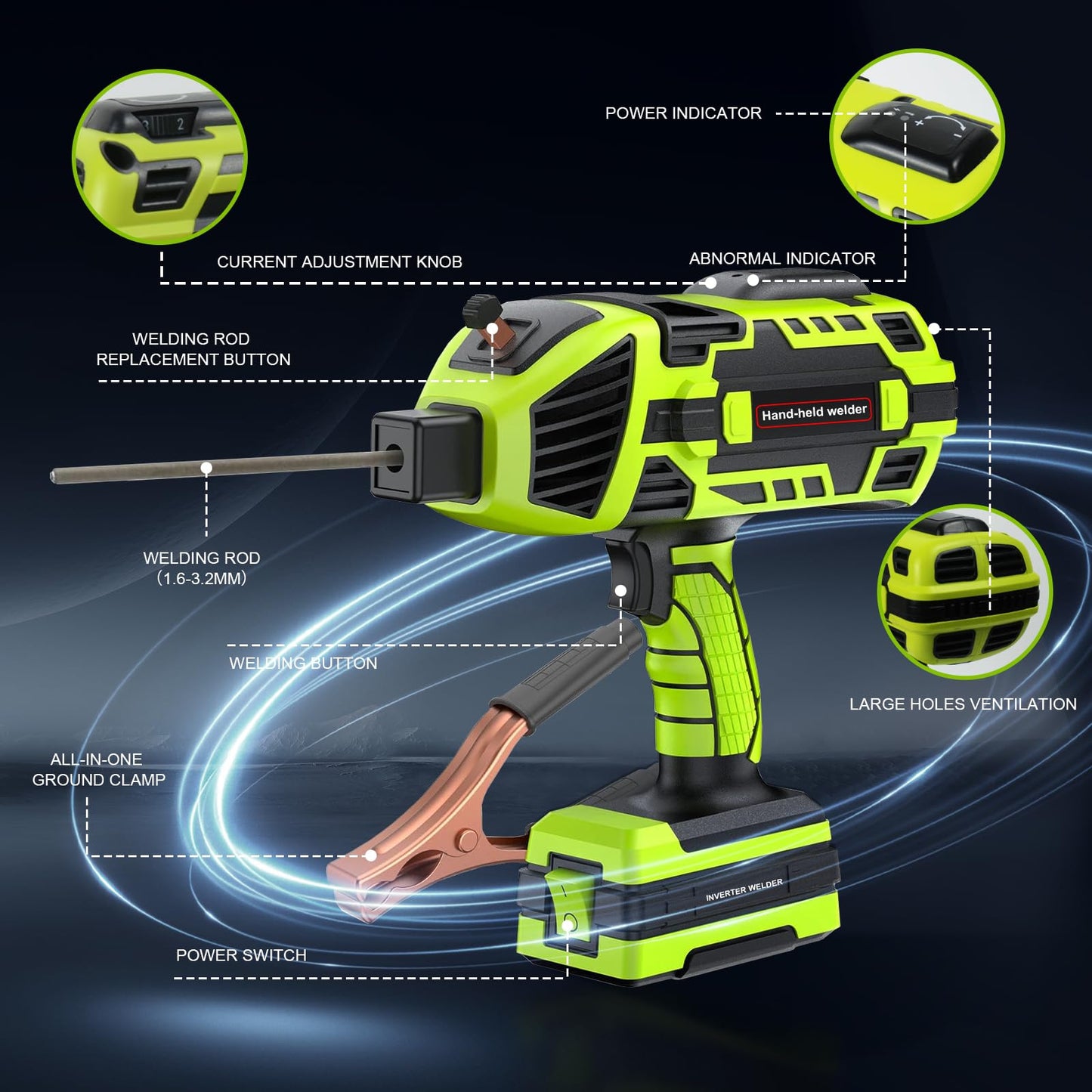 TRQWH Portable Welder Machine 110V ARC Handheld Welder & Auto Darkening Welding Helmet
