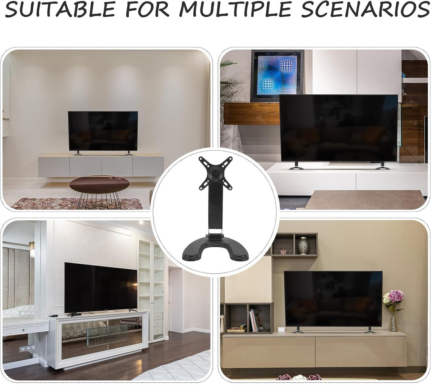 FINISPERSOO 14-27 Inch Universal Tv Pedestal Feet Support Base for LCD LED Tvs Replacement with Non-Drill Mounting