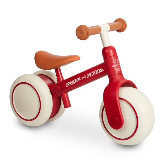 Radio Flyer Steady Start Balance Bike, Red, for Kids Ages 1-3, Pedal Free for Quick Learning, Wide Front and Dual Rear Tires, Tool-Free Adjustable Seat, Quiet Ride Wheels, Kid & Toddler Balance Bikes