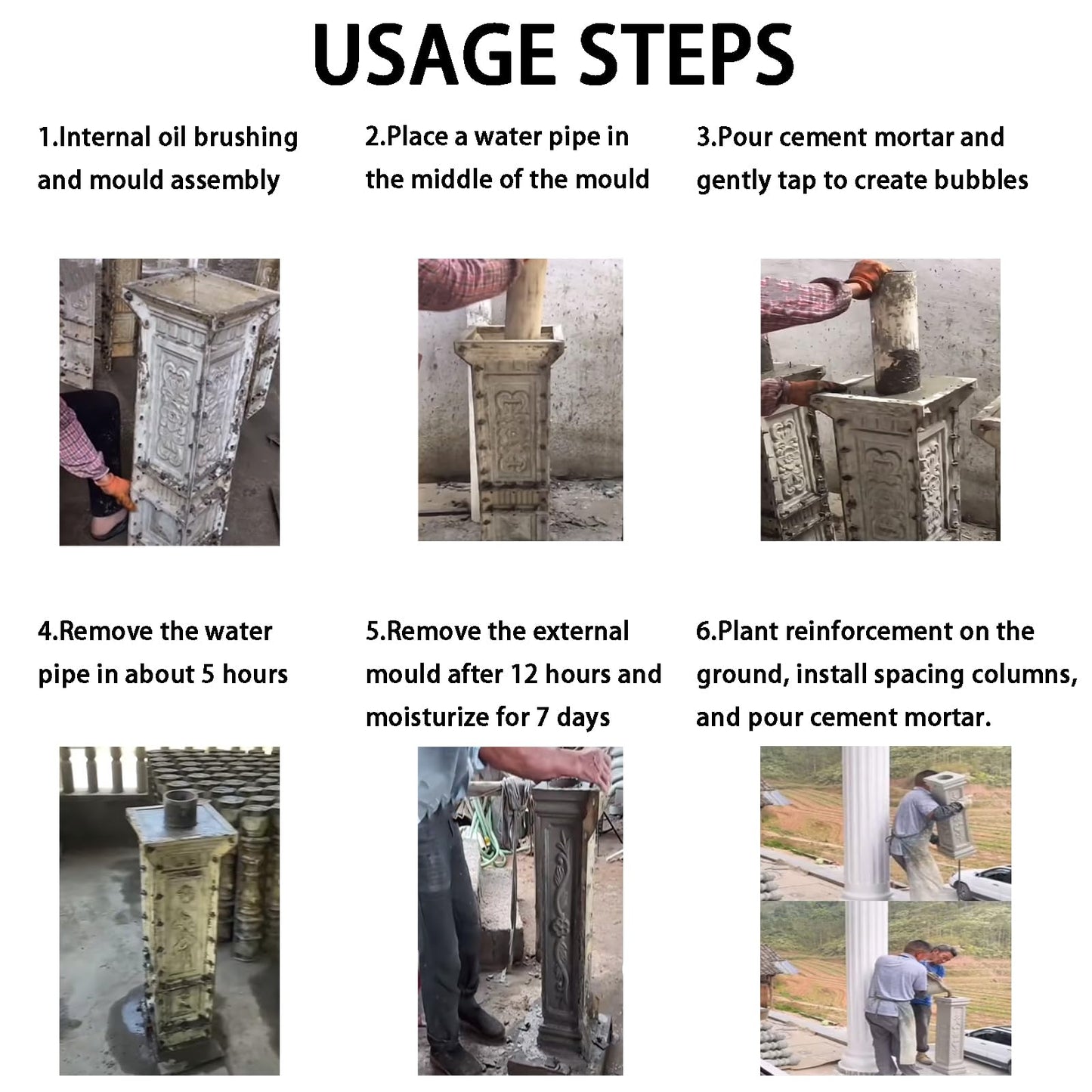 DIYUNIMOULD Concrete Balcony Mold, 26.78 Inches Balcony Spacing Column Mold for Garden Park Balcony Decoration (Chrysanthemum), White