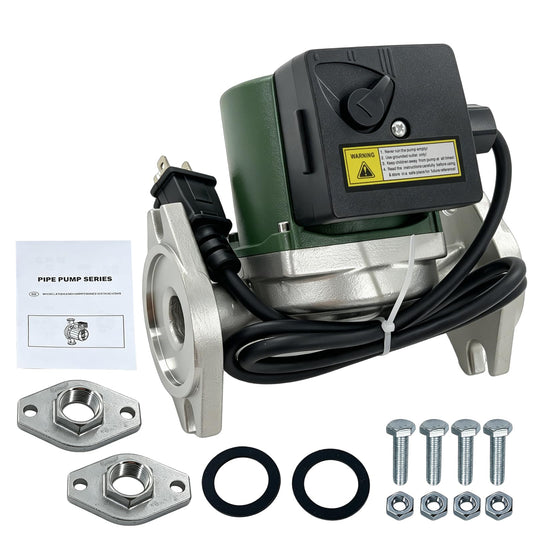 009-BF5-J Circulator Pump 1/8HP Stainless Steel Compatible with Taco 009-F5 115V 1.4A 1Phase Domestic Hot Water/Radiant Heating/Hydraulic Heating/Fan Coil Heating/Solar Energy & Other System Types