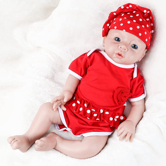 IVITA 19 inch Silicone Baby Dolls Girl Weighted 6.97 lb,[NOT Vinyl],Silicone Full Body Reborn Lifelike Realistic Real Life Newborn Soft Babies with Feeding Accessories & Gift Box for Kids Age 3+