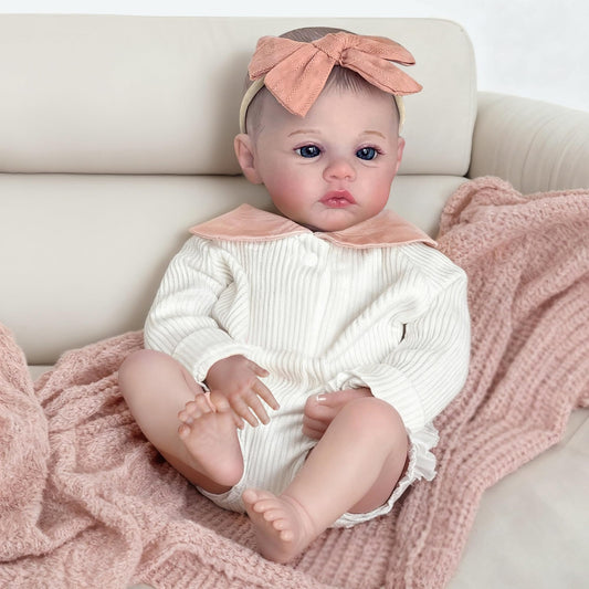 FOCKOF Realistic Reborn Baby Dolls - 18 Inch Real Life Baby Doll Girl Lifelike with Accessories for 3+ Years Old (White)