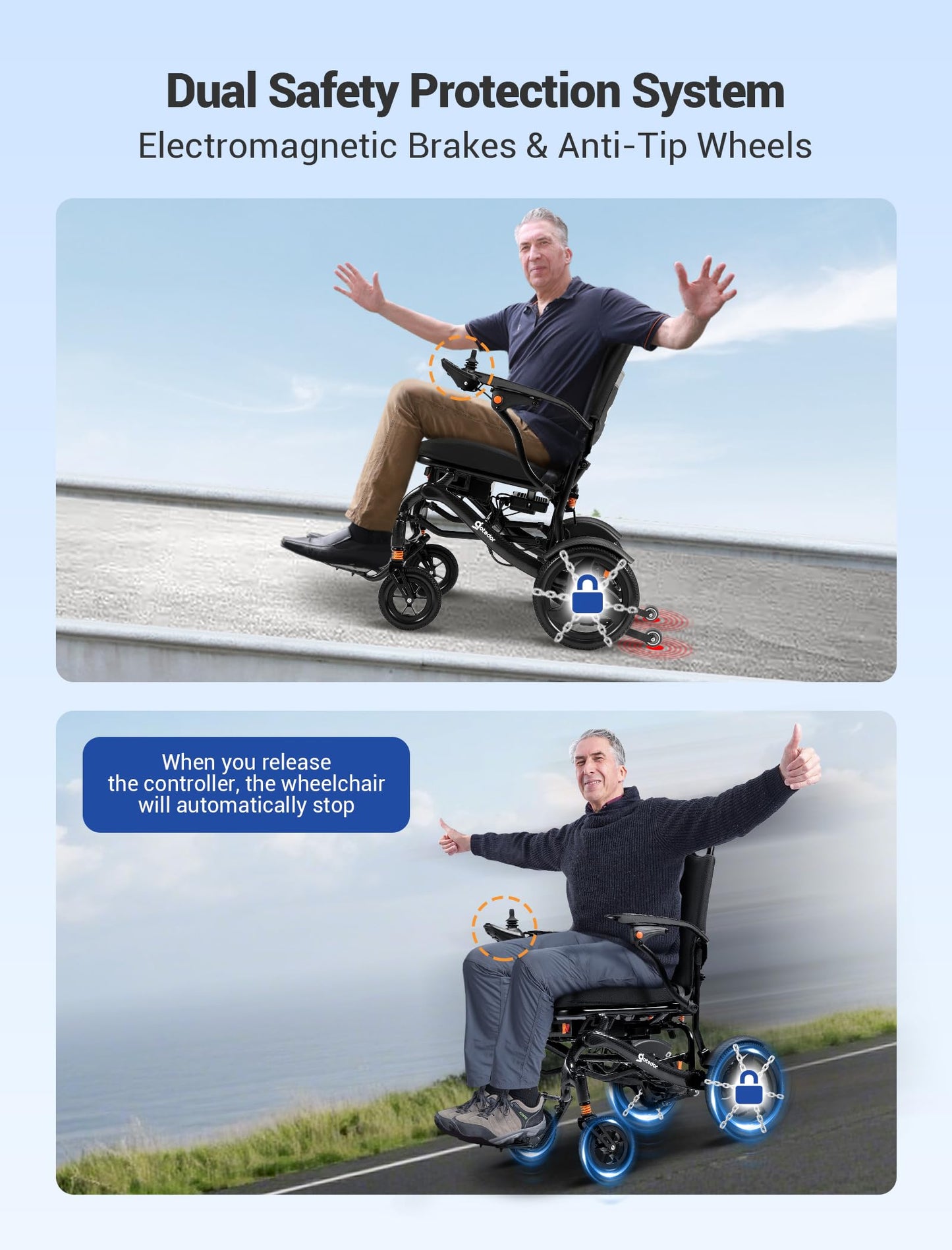 Aotedor Carbon Fiber Electric Wheelchair,37 lbs Lightweight Yet Stable,30 Mile Long Range,Dual 12AH Batteries, Airline Approved Foldable Power Wheelchair for Seniors, Safer & More Comfortable Travel