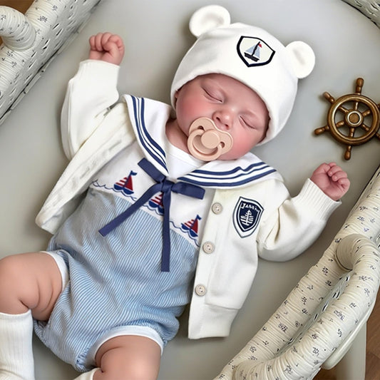 JIZHI Reborn Baby Dolls Boy - 20 Inch Cute Soft Realistic Newborn Baby Doll with Poseable Body, Real Life Baby Dolls with Accessories for 3+ Year Old Gifts, Pretend Play