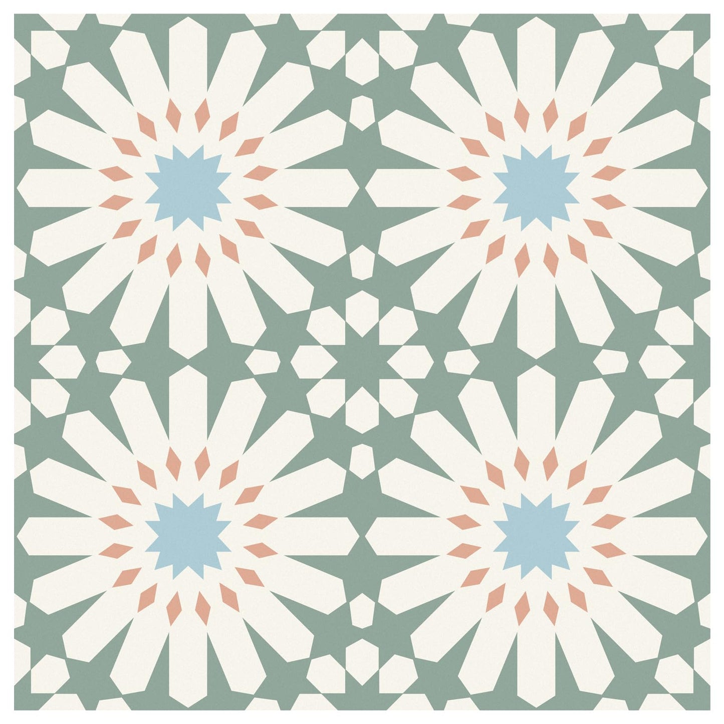 MORCART Peel and Stick Floor Tile - 20 PCS, 7.87" x 7.87" Vinyl Flooring - Waterproof Self-Adhesive Tile Sticker for Wall Backsplashes, Bathroom, Kitchen - Green and White Floral Look