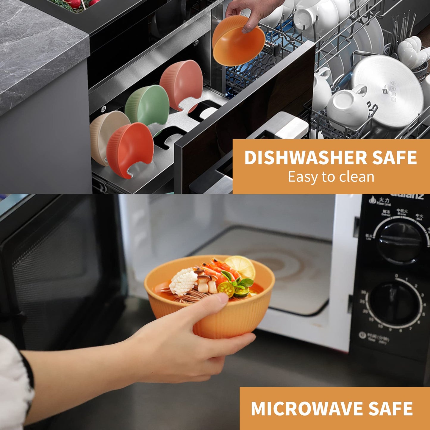 Becutlery Wheat Straw Dinnerware Sets, Unbreakable Dinnerware Set for 6,Reusable Lightweight Tableware Dinner Dishes, Bowls, Cups, tableware, 24pcs Dinnerware Microwave & Dishwasher & Kids Safe