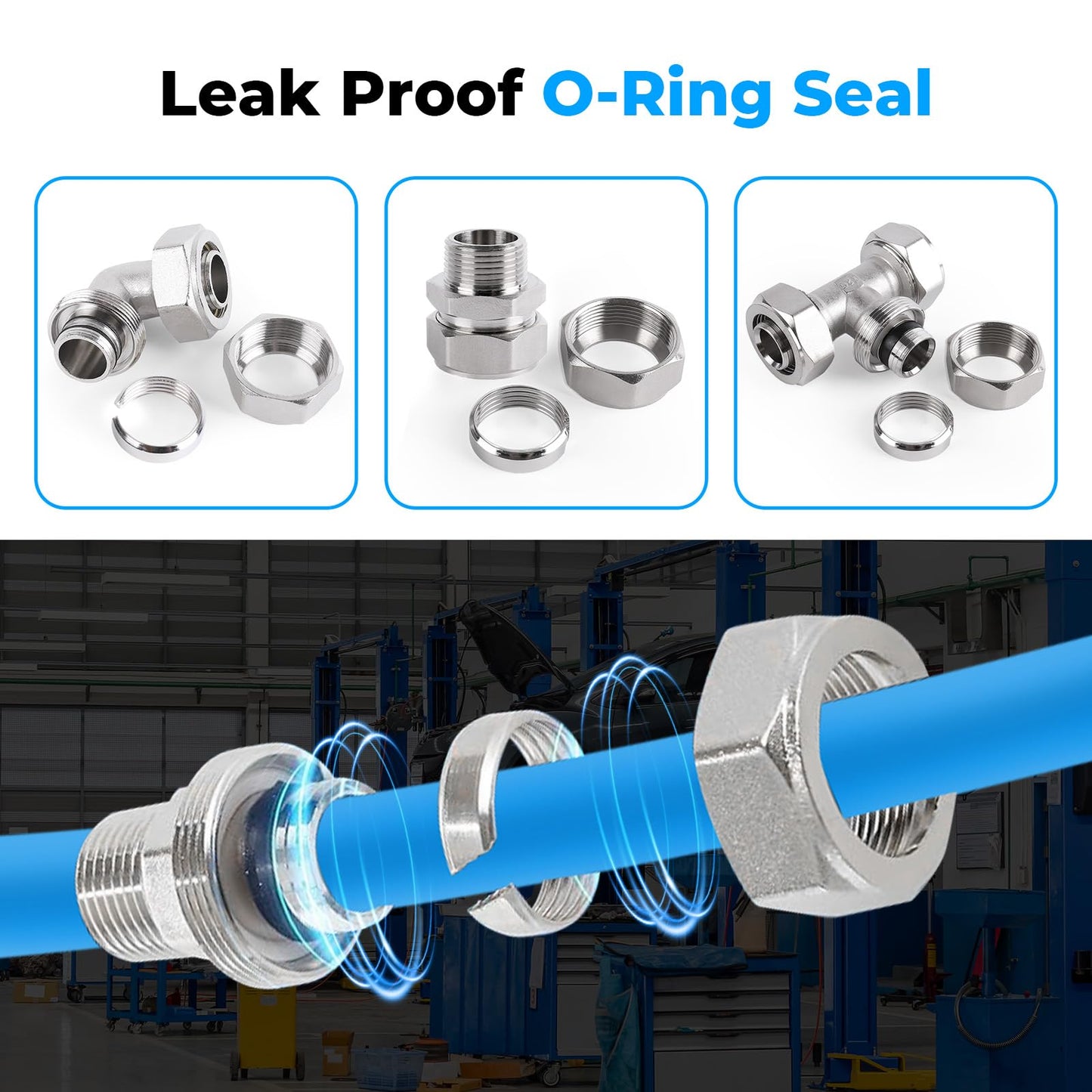 Shop Air Line Kit 3/4"100'&200'&300' HDPE-Aluminum-HDPE Air Tubing Kit for Compressor Accessories, Leak-Proof & Easy to Install Piping System for Garage