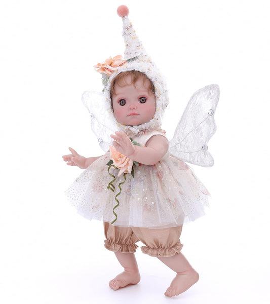 Cloveray Baby Doll, 18 Inch Reborn Baby Dolls – Realistic Lifelike Blush Fairy Newborn Girl Doll, Real Life Baby Dolls with Accessories, Gift for 3+ Year Old Girls, Pretend Play & Collection
