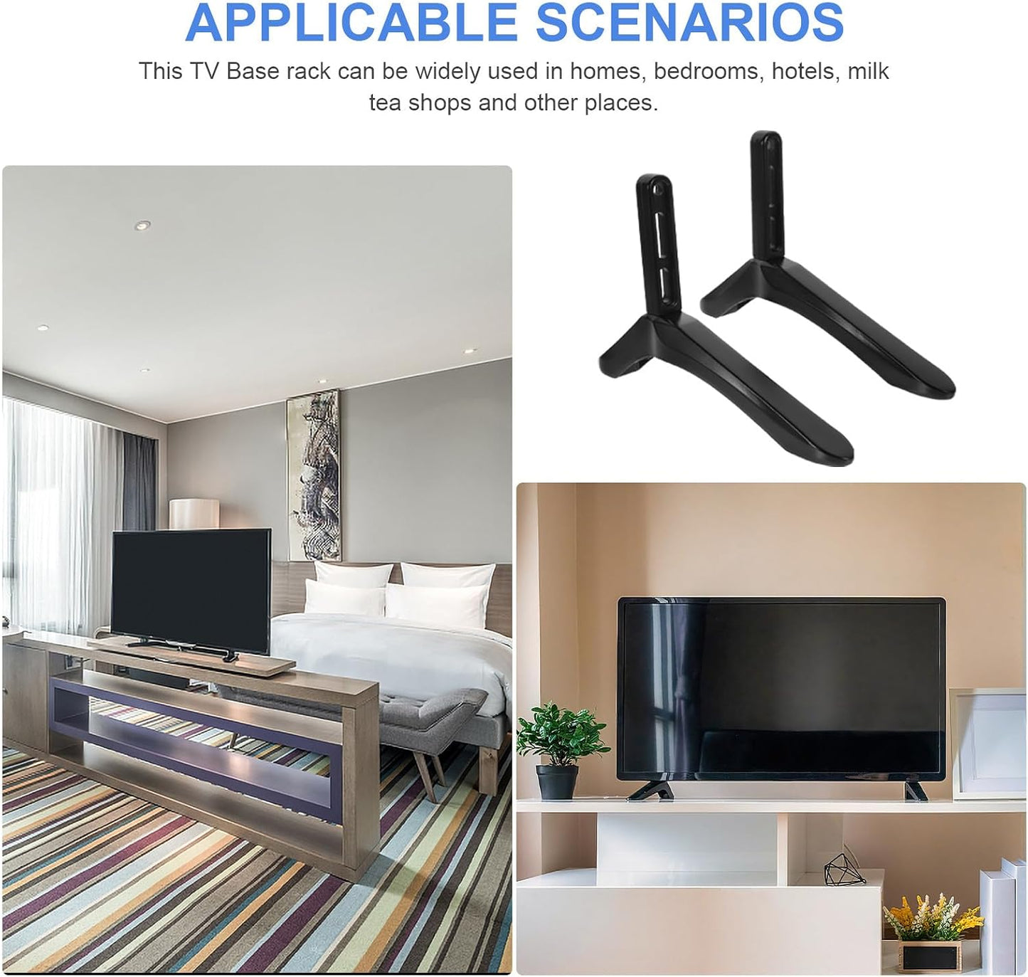 DOITOOL 65 Inches TV Stand Base with Screws Desktop TV Holder Bracket Mount Up to Black