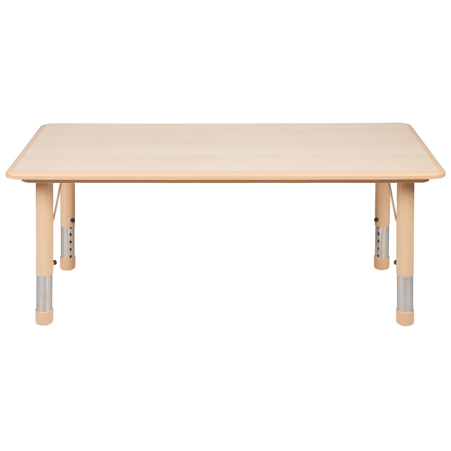 Flash Furniture Wren Adjustable Classroom Activity Table for School and Home, Plastic Activity Table for Kids, 23.625" W x 47.25" L, Natural