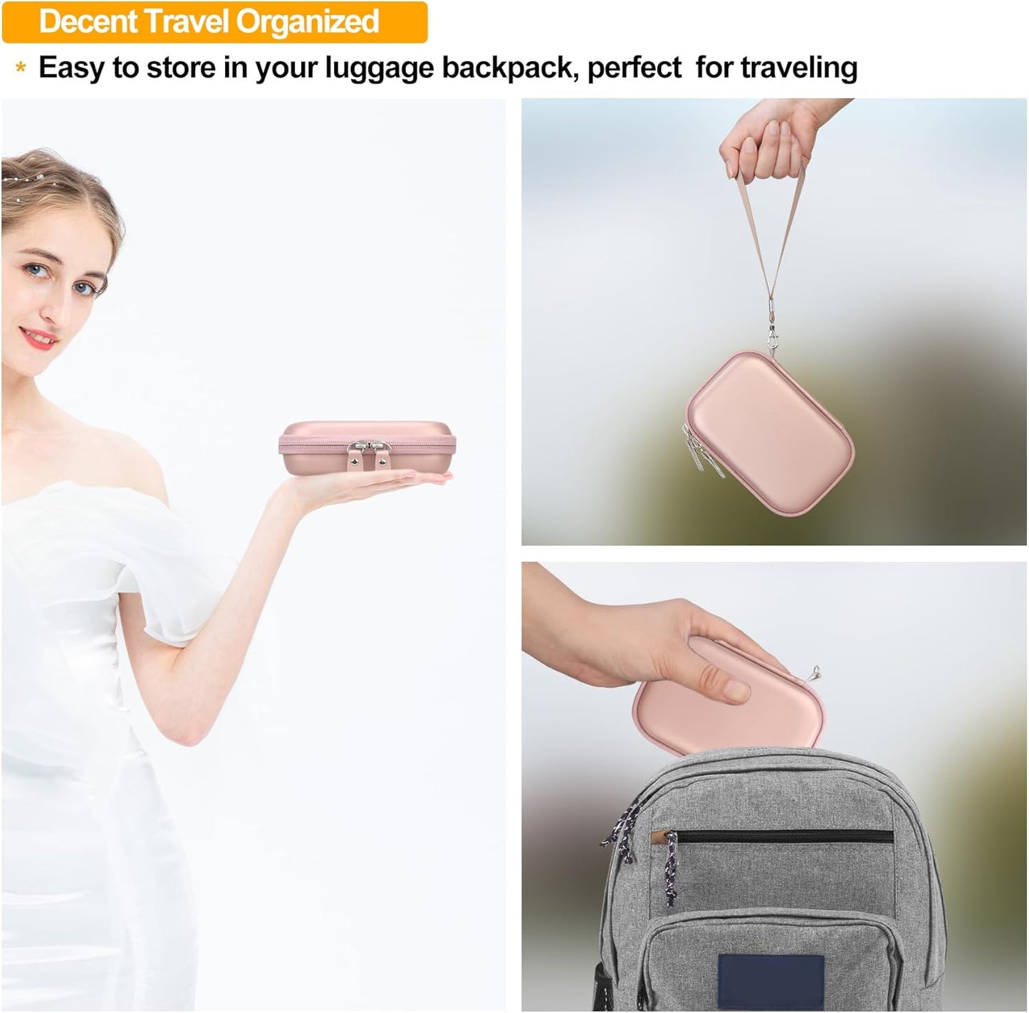 2x3 Elonbo Carrying Case for HP Sprocket Instant Smartphone Photo Printer, Portable Mini Color Print Digital Camera