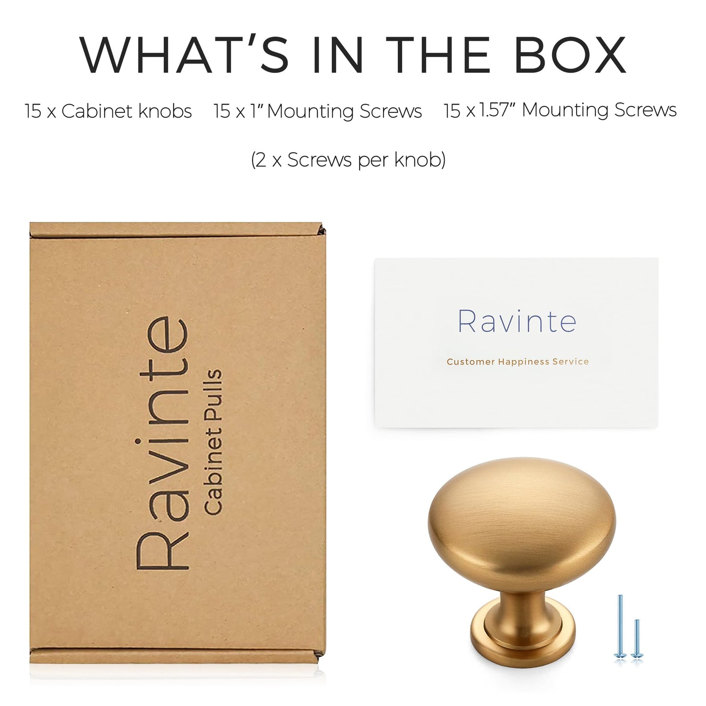 Ravinte 15 Pack Champagne Bronze Round Zinc Cabinet Knobs for Kitchen Bathroom Closet Dresser Cabinets