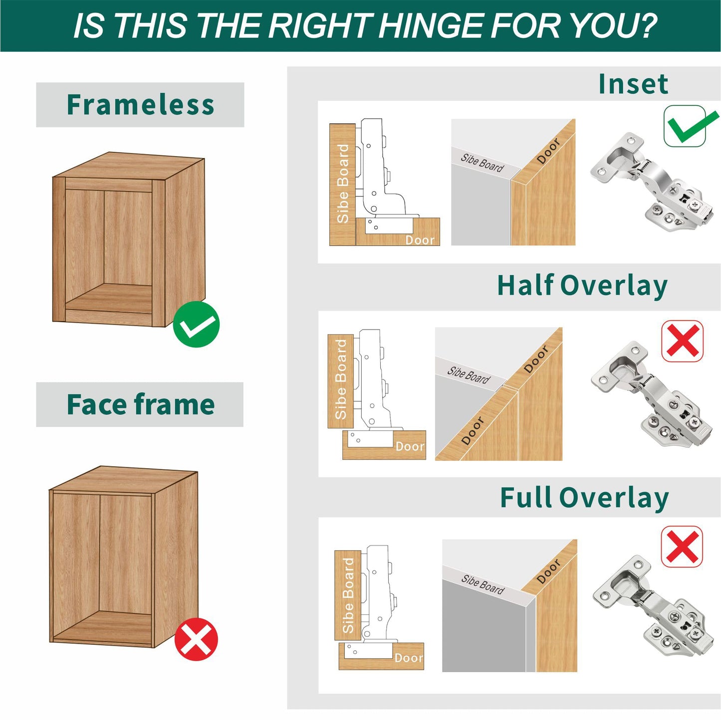 4 Pack Inset Soft Close Cabinet Hinges 105° Frameless 3 Way Adjustable Kitchen Cabinet Door Hinges with Screws