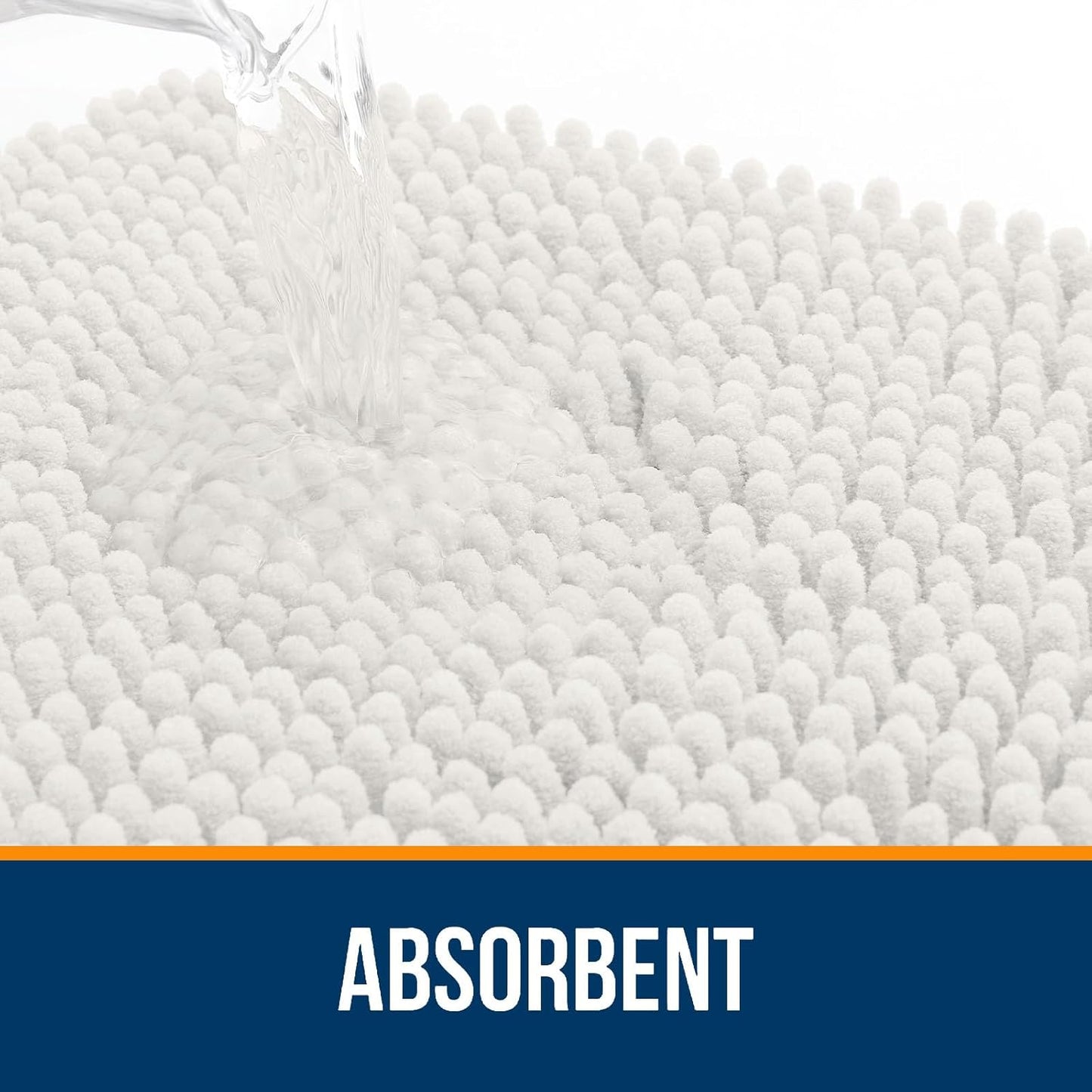OLANLY Bathroom Rugs - Extra Soft Absorbent Chenille Mats | Quick Dry, Machine Washable, 36x24, Ivory