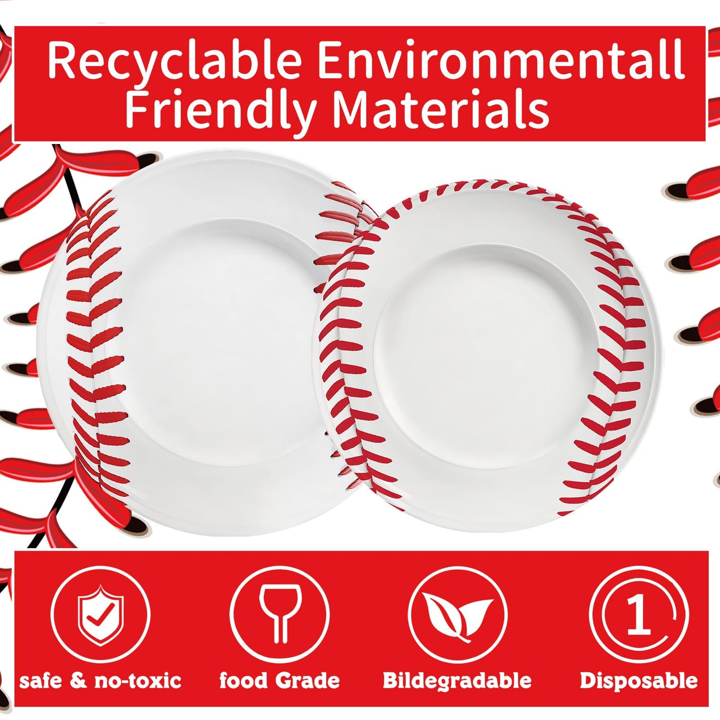 170pcs Baseball Themed Birthday Party Supplies Including Banner,Dinner Plates,Napkins,Forks Disposable Paper Tableware Set Baseball Party Decorations for Kids Serve 24 Guests