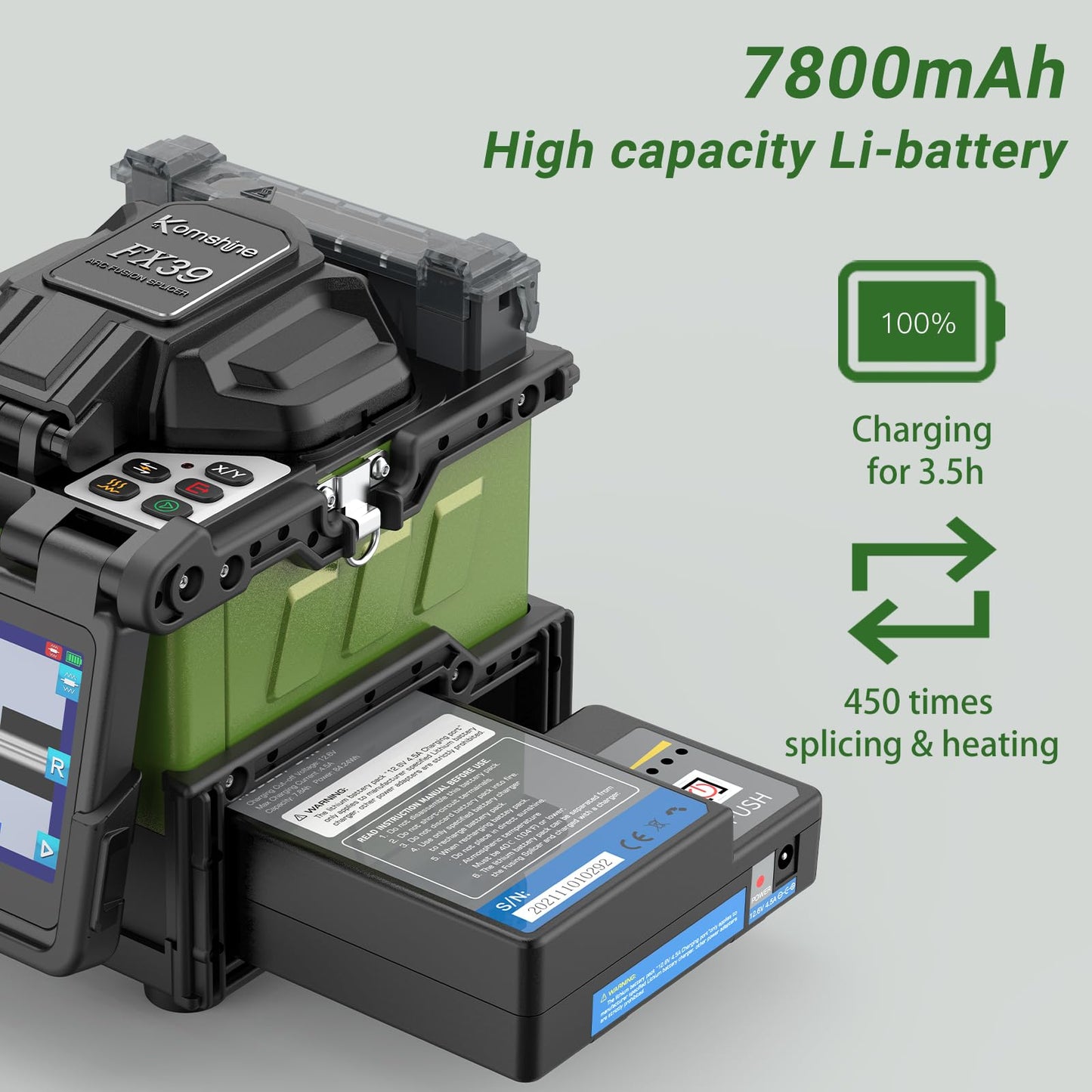 Komshine FX39 Fiber Fusion Splicer 6 Motors Core Alignment Splicing with Extra Electrodes, SM OTDR 1310/1550nm 32dB with VFL, 7 Wavelengths Power Meter, Optical Light Source