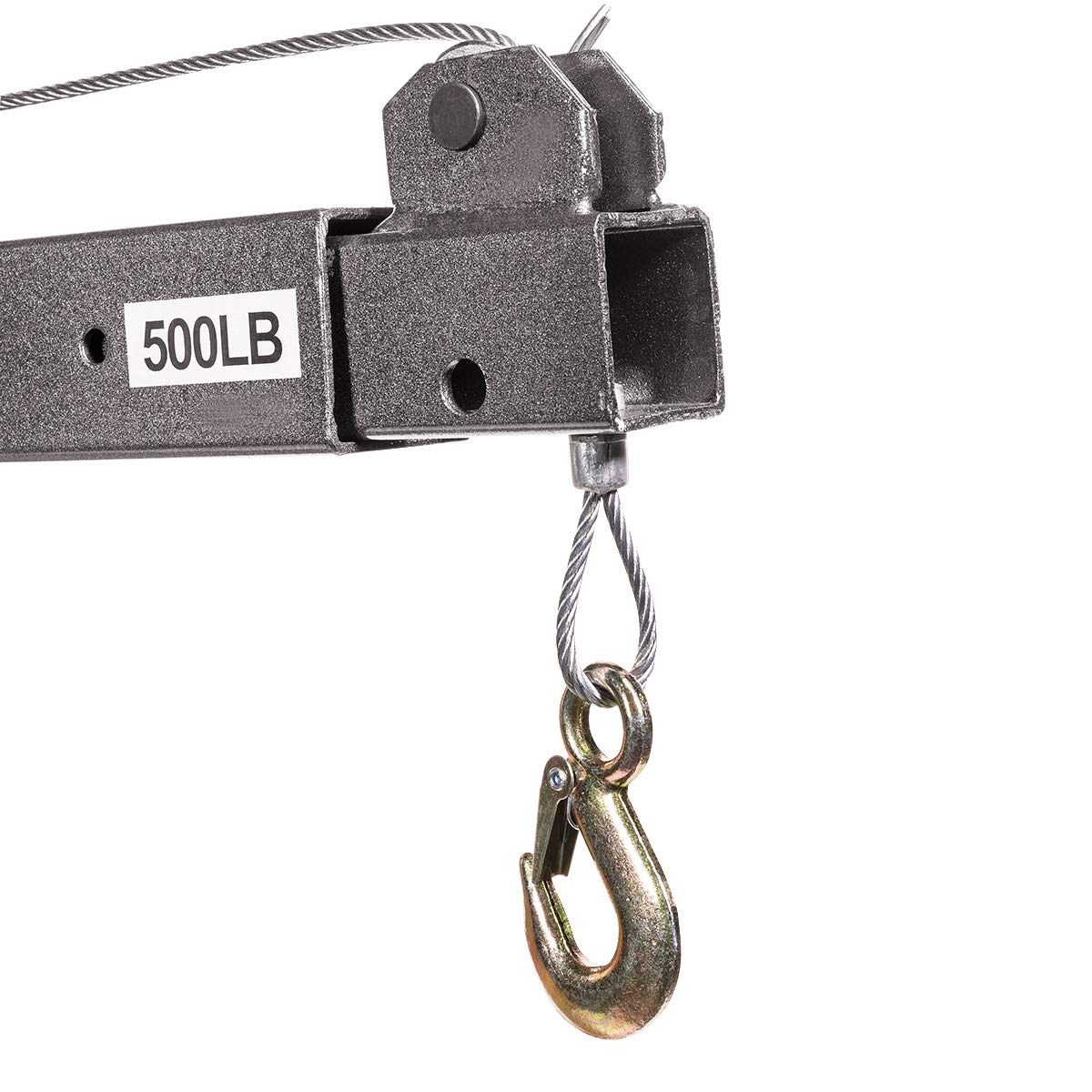 Stark USA 1/2 Ton Hydraulic Cable Winch Tow Pickup Truck Telescopic Crane Lift Hoist Load Crane Extension Swivel Base Mount (1100 LBS) Capacity