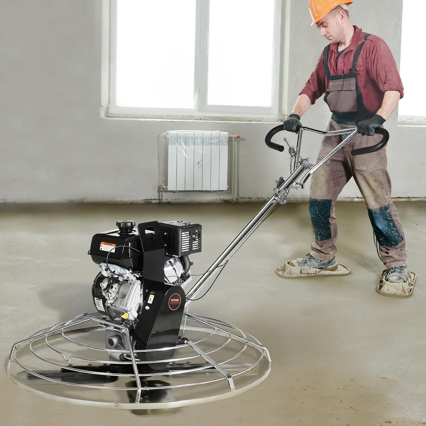 VEVOR Power Trowel 46 inch, 14HP Gas-Powered Smooth Concrete with Float Pan, Heavy Duty Commercial Screed Concrete Cement with Finishing Blade