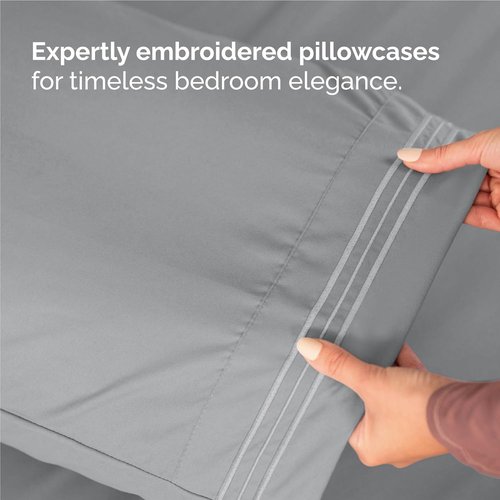 Comfy Breathable Cooling Bed Sheets Set by [Brand Name] - Luxury 4-Piece Full Size - Deep Pockets, Soft & Wrinkle-Free - Oeko-Tex Certified, Steel Blue