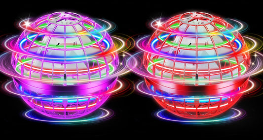 NWLAEWR Flying Orb Ball Toy, 2026 Upgrade Hand Controlled Hover Ball with LED Lights, 360° Rotating Boomerang Globe, Cool Mini Drone, Ideal Birthday&Christmas Gift for Boys Girls-Red & Purple