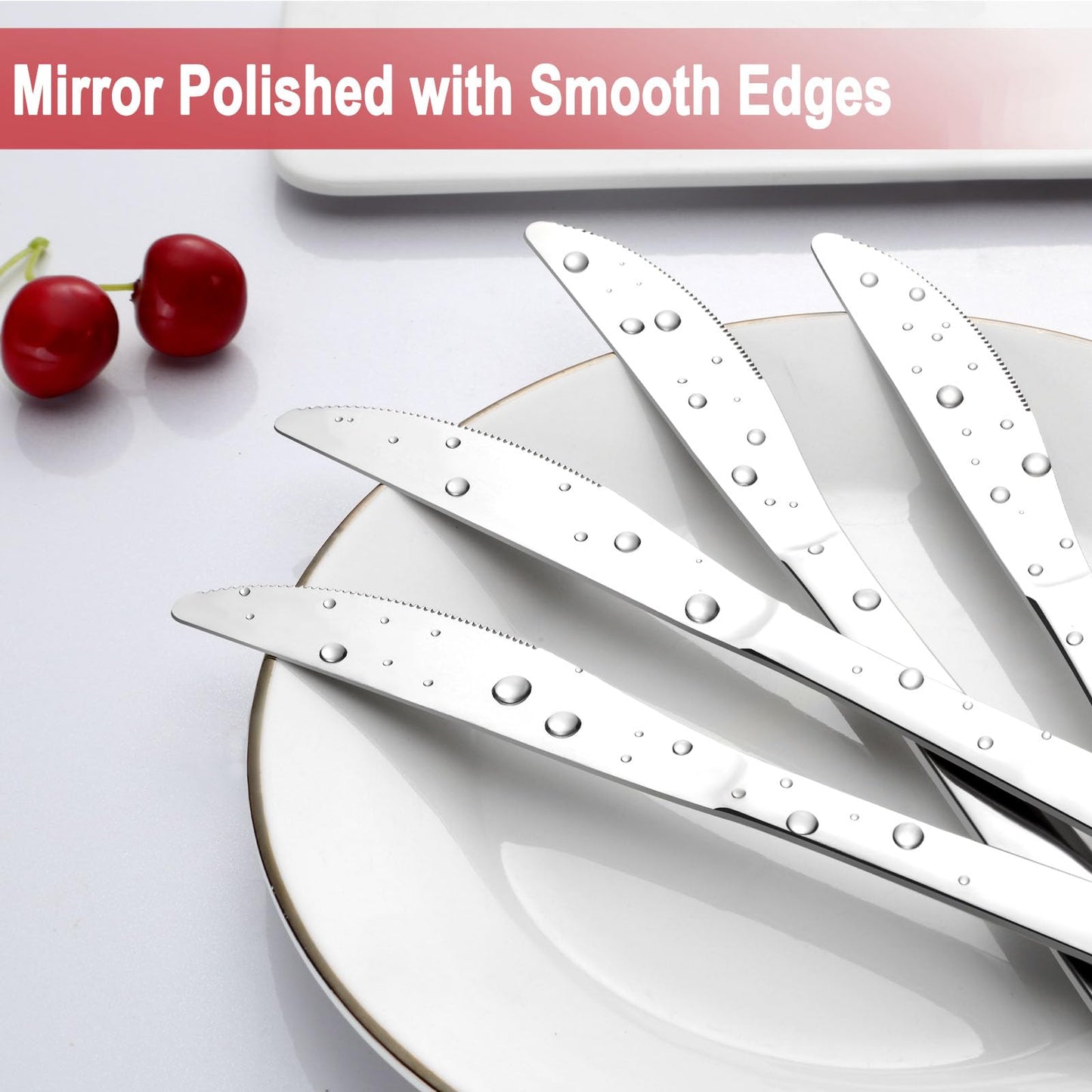 Pleafind 36-Pcs Dinner Knives, 9.1 Inch Stainless Steel Dinner Knife, Sturdy Butter Spreader Knife, Silverware Cutlery Table Knives for Home, Restaurant, Kitchen, Mirror Polished and Dishwasher Safe