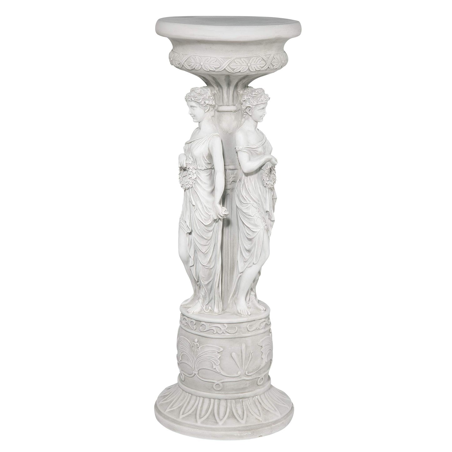 Design Toscano KY992 Chatsworth Manor Neoclassical Pedestal Column Plant Stand, Antique Stone
