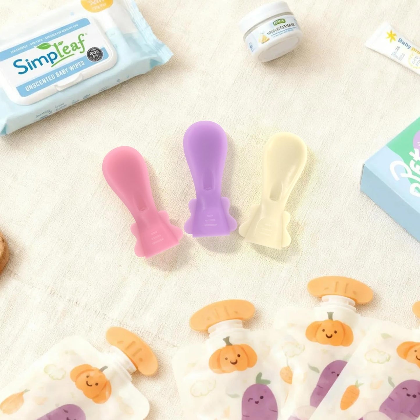 10-Pack Bulk Baby Food Pouch Spoons – Ultimate Daycare & Home Value Set – Universal Fit Silicone Dispensing Tips for Reusable & Disposable Pouches – Dishwasher Safe Spoons with 10 Travel Cases